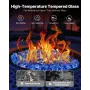 VEVOR Fire Glass, 10LBS / 4.5KG High-Temperature Resistant Fireplace Rocks, 1/2-Inch / 12.7 mm Reflective & Smokeless Firepit Gl