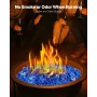Fire Glass, 10LBS / 4.5KG High-Temperature Resistant Fireplace Rocks, 1/2-Inch / 12.7 mm Reflective & Smokeless Firepit Glass Ro