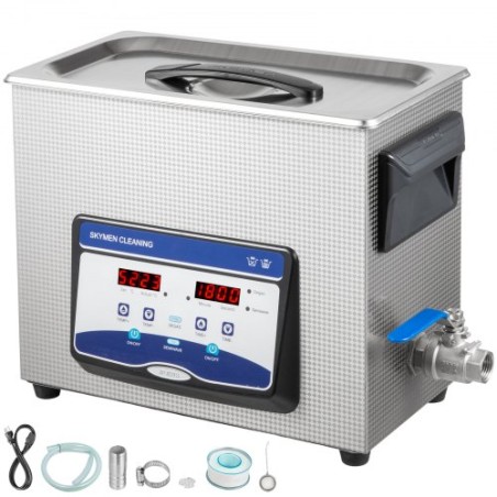 Ultrasonic Cleaner 6.5L Jewelry Cleaning Ultrasonic Machine Digital Ultrasonic Parts Cleaner Heater Timer Jewelry Cleaning Kit