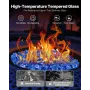 VEVOR Fire Glass, 35LBS / 15.88KG High-Temperature Resistant Fireplace Rocks, 1/2-Inch / 12.7mm Reflective & Smokeless Firepit G