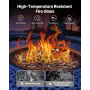 Fire Glass, 10LBS / 4.5KG High-Temperature Resistant Fireplace Rocks, 3/4-Inch / 19.05 mm Reflective & Smokeless Firepit Glass B