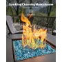 Fire Glass, 20 LBS / 9 KG High-Temperature Resistant Fireplace Rocks, 1/2-Inch / 12.7 mm Reflective & Smokeless Firepit Glass Ro
