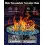 VEVOR Fire Glass, 20 LBS / 9 KG High-Temperature Resistant Fireplace Rocks, 1/2-Inch / 12.7 mm Reflective & Smokeless Firepit Gl