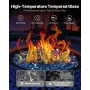 VEVOR Fire Glass, 10LBS / 4.5KG High-Temperature Resistant Fireplace Rocks, 1/2-Inch / 12.7 mm Reflective & Smokeless Firepit Gl