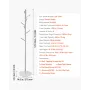 Coat Rack, Freestanding Coats Rack Stand with Stable Marble Base & 8 Hooks, Free Standing Hall Coat Tree for Entryway, Bedroom, 