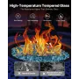 VEVOR Fire Glass, 10 LBS / 4.5 KG High-Temperature Resistant Fireplace Rocks, 1/2-Inch / 12.7 mm Reflective & Smokeless Firepit 