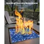 Fire Glass, 10LBS / 4.5KG High-Temperature Resistant Fireplace Rocks, 1/4-Inch / 6.35 mm Reflective & Smokeless Firepit Glass Ro