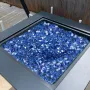 Fire Glass, 10LBS / 4.5KG High-Temperature Resistant Fireplace Rocks, 1/4-Inch / 6.35 mm Reflective & Smokeless Firepit Glass Ro