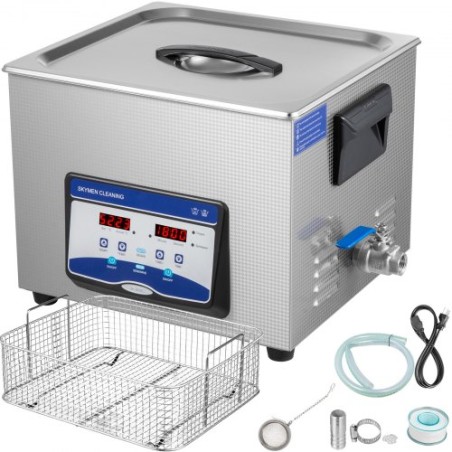 Ultrasonic Cleaner 15L Jewelry Cleaning Ultrasonic Machine Digital Ultrasonic Parts Cleaner Heater Timer Jewelry Cleaning Kit