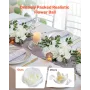 Flower Balls Arrangement Bouquet 10 PCS, 450 mm Diameter Artificial Flower Balls Wedding White Roses Centerpieces, Faux Flowers 