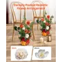 VEVOR Standing Artificial Flowers Arrangements 4 PCS, 450 mm Tall Faux Flower Decorations for Wedding Aisle Runner Chair, Orange