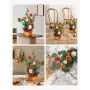 VEVOR Standing Artificial Flowers Arrangements 4 PCS, 450 mm Tall Faux Flower Decorations for Wedding Aisle Runner Chair, Orange