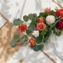 Standing Artificial Flowers Arrangements 4 PCS, 450 mm Tall Faux Flower Decorations for Wedding Aisle Runner Chair, Orange Flora