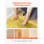 VEVOR Floor Underlayment 18.6 m²/Roll, 3 mm Thick Flooring Padding with Tape & Vapor Barrier, Heavy Duty EPE Foam with Gold PE, 