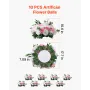 VEVOR Flower Ball Arrangement Buket 10 STK, 450 mm Diameter Kunstige Blomster Kugler Bryllupsbord Centerpieces, Rose Arrangeme