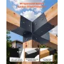Pergola Kit, 4x4 Inch 4-Way Slanted Bracket for 92 x 92 mm Wood Beams in Actual Size, Carbon Steel Pergola Bracket with Post Bas