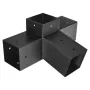 Pergola Kit, 4x4 Inch 4-Way Slanted Bracket for 92 x 92 mm Wood Beams in Actual Size, Carbon Steel Pergola Bracket with Post Bas