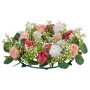 Artificial Rose Wreath, 340 mm Diameter Faux Flower Wreath with Pink and White Roses, Flower Arrangement Centerpiece for Valenti