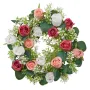 Artificial Rose Wreath, 340 mm Diameter Faux Flower Wreath with Pink and White Roses, Flower Arrangement Centerpiece for Valenti