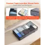 Under Bed Storage with Clear Lids, 996 x 500 x 180 mm, 90L Large Underbed Clothes Storage Containers, Low Profile Under Bed Draw