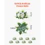 VEVOR Flower Balls Arrangement Buket 10 STK, 240 mm Diameter kunstige blomsterkugler Bryllup Rose Centerpieces, Faux Flowers A