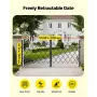 VEVOR Double Folding Security Gate, Lockable Scissor Gate with 360° Swivel Casters, Outdoor Barricade Steel Retractable Gates, f