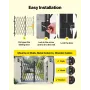 Double Folding Security Gate, Lockable Scissor Gate with 360° Swivel Casters, Outdoor Barricade Steel Retractable Gates, for Ent