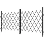 Double Folding Security Gate, Lockable Scissor Gate with 360° Swivel Casters, Outdoor Barricade Steel Retractable Gates, for Ent