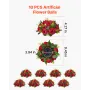 VEVOR Flower Balls Arrangement Bouquet 10 PCS, 240 mm Wedding Red Roses Centerpieces, Fake Flowers Kissing Balls Decor Artificia