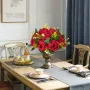 Flower Balls Arrangement Bouquet 10 PCS, 240 mm Wedding Red Roses Centerpieces, Fake Flowers Kissing Balls Decor Artificial Flor