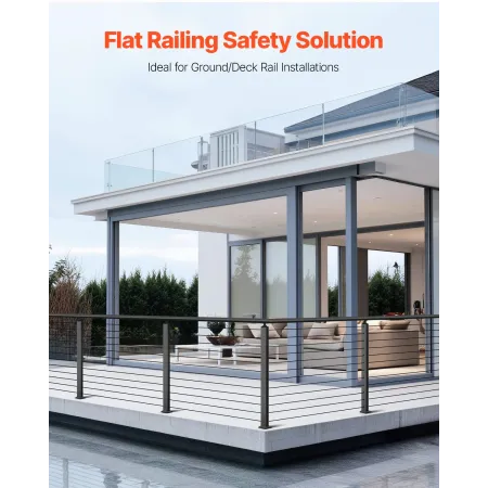 VEVOR Cable Railing Post, 42x1x2 Inch Level Deck Stair Posts, 1-Pack Stainless Steel Cable Handrail Post, Pre-Drilled Pickets wi