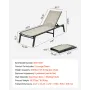 Outdoor Chaise Lounge Chair Set of 2, 181 kg Weight Capacity, Foldable Sun Tanning Chair, 5 Adjustable Positions, Easy Assembly,