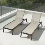 VEVOR Outdoor Chaise Lounge Chair Sæt med 2, 181 kg Vægtkapacitet, Foldbar Solbrun Stol, 5 Justerbare Positioner, Easy Ass