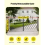Double Folding Security Gate, Lockable Scissor Gate with 360° Swivel Casters, Outdoor Barricade Steel Retractable Gates, for Ent