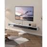 Floating TV Stand 70 in Entertainment Center Power with Cable Hole White
