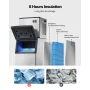 Commercial Ice Maker Machine, 249.5 kg/24H Ice-Making Machine with 136 kg Large Storage Bin, Auto Self-Cleaning Ice Maker with T