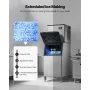 Commercial Ice Maker Machine, 249.5 kg/24H Ice-Making Machine with 136 kg Large Storage Bin, Auto Self-Cleaning Ice Maker with T