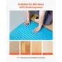 VEVOR Floor Underlayment 18.6 m²/Roll, 3-in-1 3 mm Thick Flooring Padding with Tape & Vapor Barrier, Heavy Duty EPE Foam with Bl