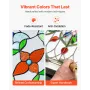 Stained Glass Window Panel, 664 x 402 mm, Tiffany Style Hanging Transom Window Panel with Chain, Large Horizontal Rectangle Stai