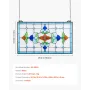 VEVOR Farvet glas vinduespanel, 664 x 402 mm, Tiffany Style hængende agterspejlet vinduespanel med kæde, stort vandret rektangl