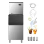 VEVOR Commercial Ice Maker Machine, 181.4 kg/24H Ice-Making Machine with 136 kg Large Storage Bin, Auto Self-Cleaning Ice Maker 