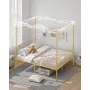 Queen Size himmelsengsramme, metal himmelseng med minimalistisk