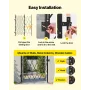 VEVOR Single Folding Security Gate, Lockable Scissor Gate with 360° Swivel Casters, Outdoor Barricade Steel Retractable Gates, f