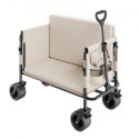 Foldable Wagon Cart Converts to Bench 550lb Load & 220L Utility Wagon