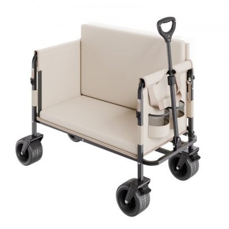 Foldable Wagon Cart Converts to Bench 550lb Load & 220L Utility Wagon