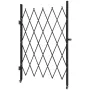 VEVOR Single Folding Security Gate, Lockable Scissor Gate with 360° Swivel Casters, Outdoor Barricade Steel Retractable Gates, f
