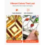 VEVOR Stained Glass Window Panel, 501 x 527 mm, Tiffany Style Hanging Transom Window Panel with Chain, Large Vertical Rectangle 