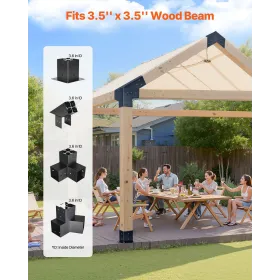 Pergola Kit, 4x4 tommer Pergola beslag med spids tag til 92 x