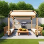 Pergola Kit, 4x4 Inch Pointed-Roof Pergola Brackets for 92 x 92 mm Lumbers in Actual Size, 3-Way / 4-Way Gazebo Bracket with Pos