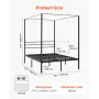 Full Size Canopy Bed Frame, Metal Canopy Bed with Four Posters Design, Heavy Duty Steel Slats Support, Underbed Storage Space, N